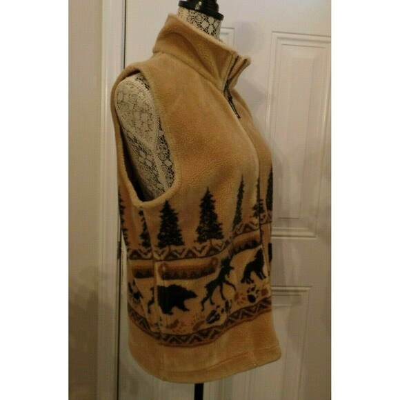 Anywear Womens Brown Fleece Full Zip Jacket Vest Made In Canada Size L - Picture 5 of 7